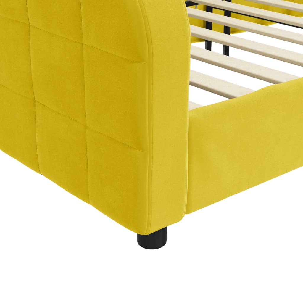 Lit de repos sans matelas jaune 100x200 cm velours