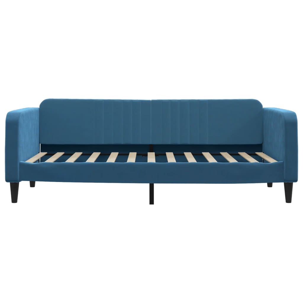 Lit de repos sans matelas bleu 90x200 cm velours