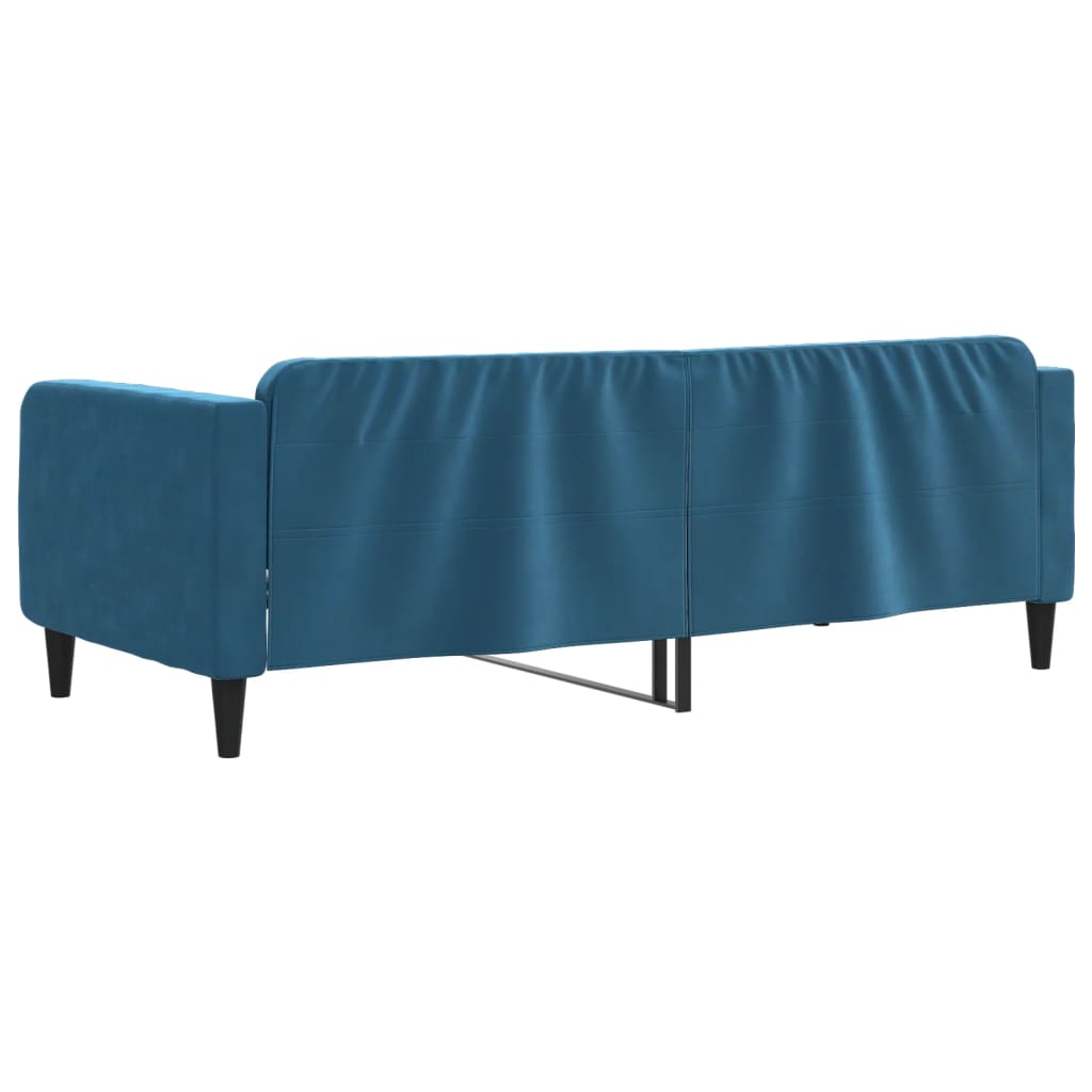 Lit de repos sans matelas bleu 90x200 cm velours