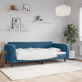 Lit de repos sans matelas bleu 90x200 cm velours