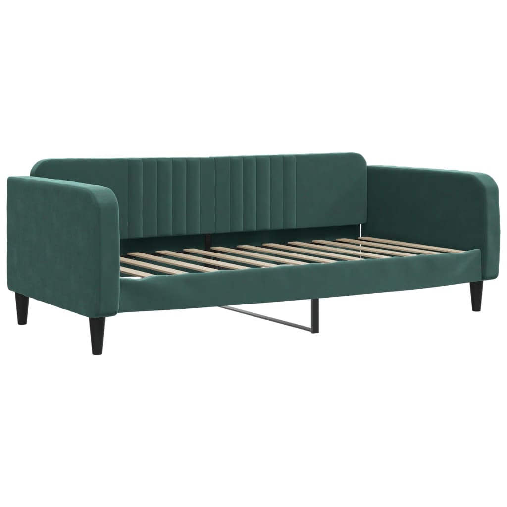 Lit de repos sans matelas vert foncé 90x200 cm velours