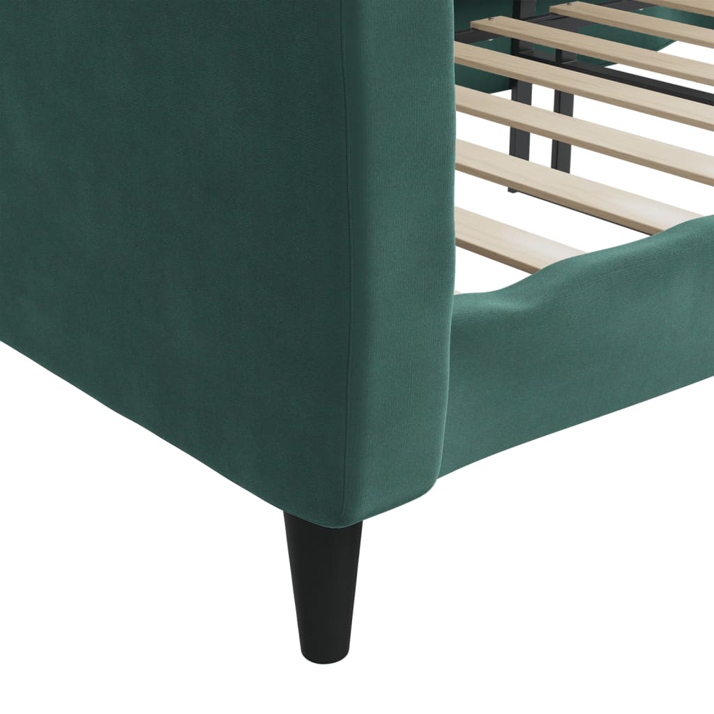 Lit de repos sans matelas vert foncé 90x200 cm velours