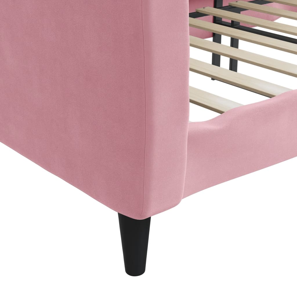 Lit de repos sans matelas rose 90x200 cm velours