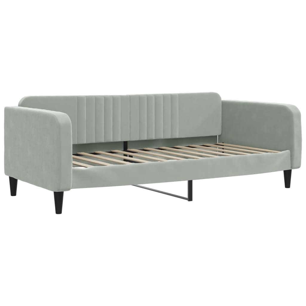 Lit de repos sans matelas gris clair 100x200 cm velours