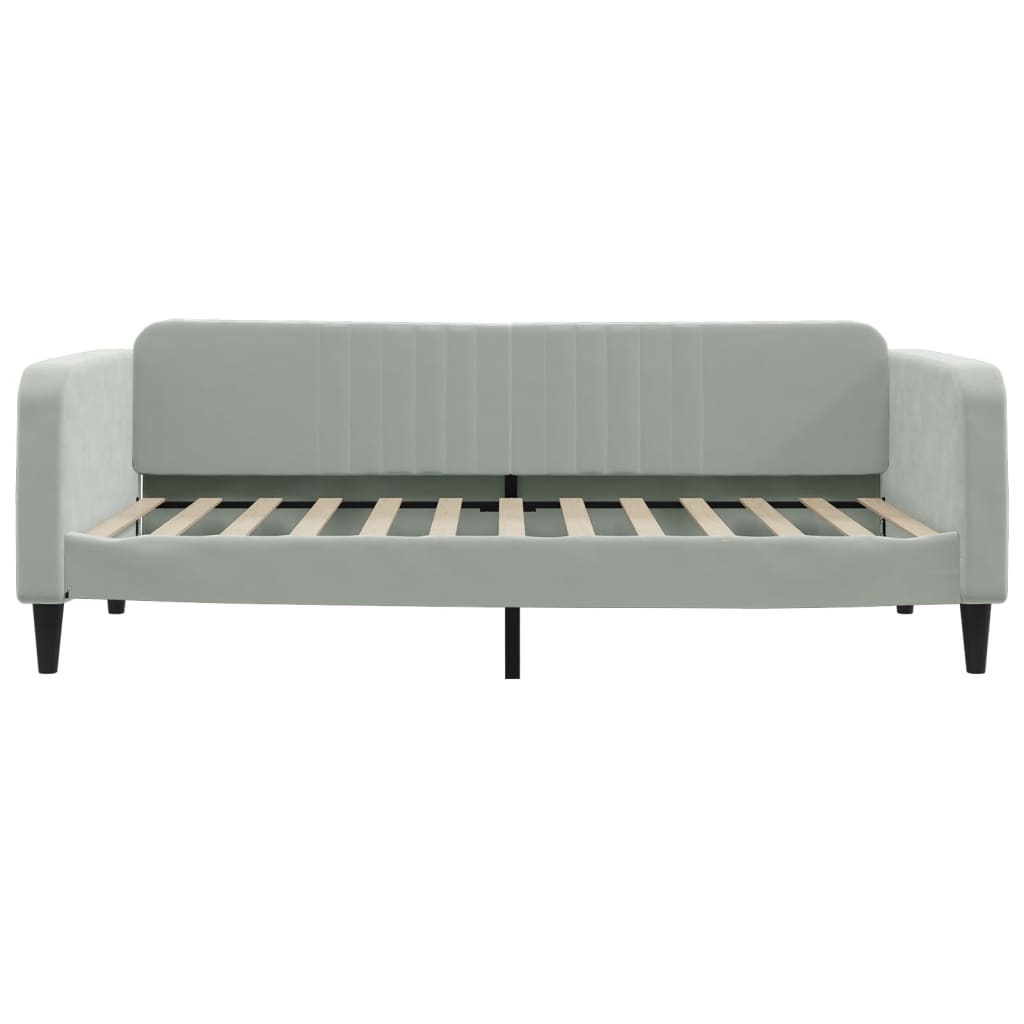 Lit de repos sans matelas gris clair 100x200 cm velours