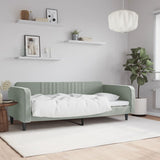 Lit de repos sans matelas gris clair 100x200 cm velours