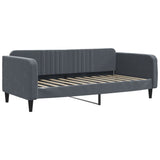 Lit de repos sans matelas gris foncé 100x200 cm velours