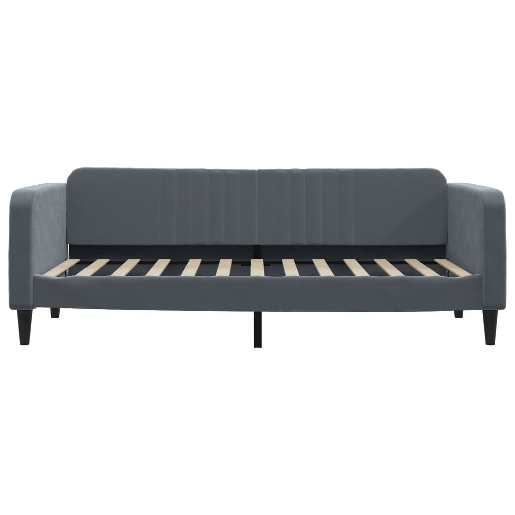 Lit de repos sans matelas gris foncé 100x200 cm velours