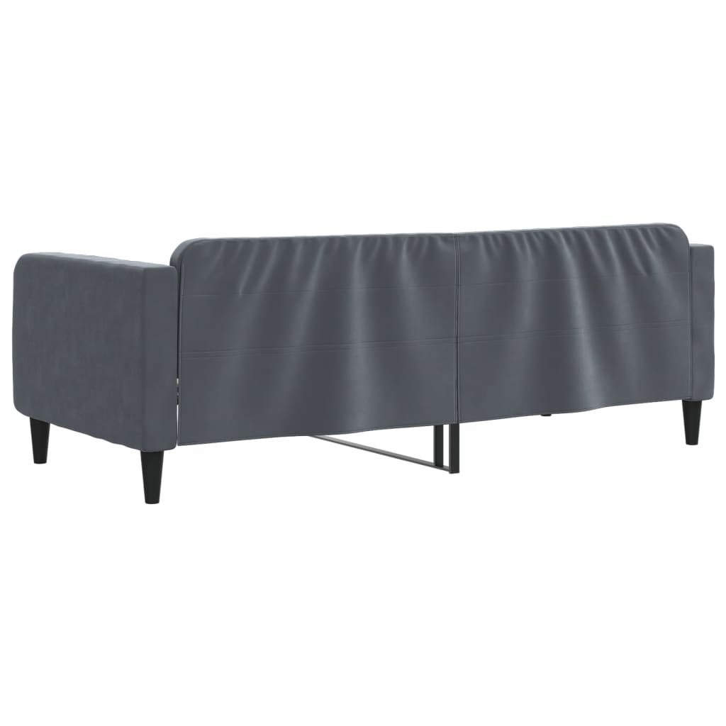 Lit de repos sans matelas gris foncé 100x200 cm velours