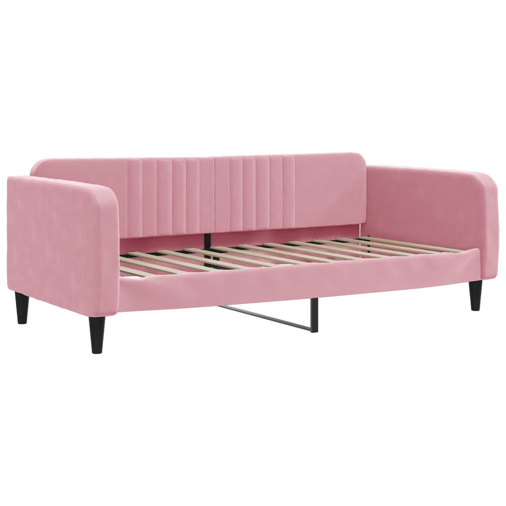 Lit de repos rose 100x200 cm velours