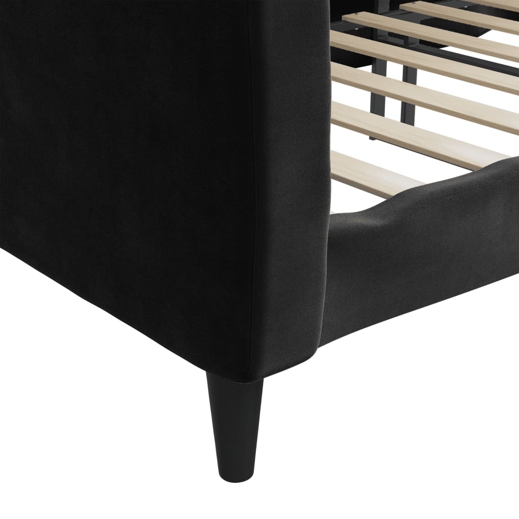 Lit de repos sans matelas noir 100x200 cm velours