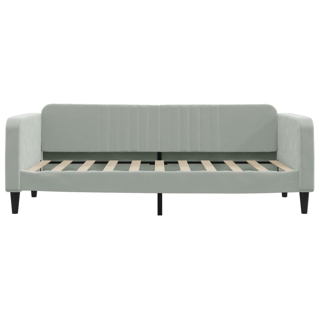 Lit de repos sans matelas gris clair 90x190 cm velours