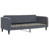 Lit de repos gris foncé 90x190 cm velours