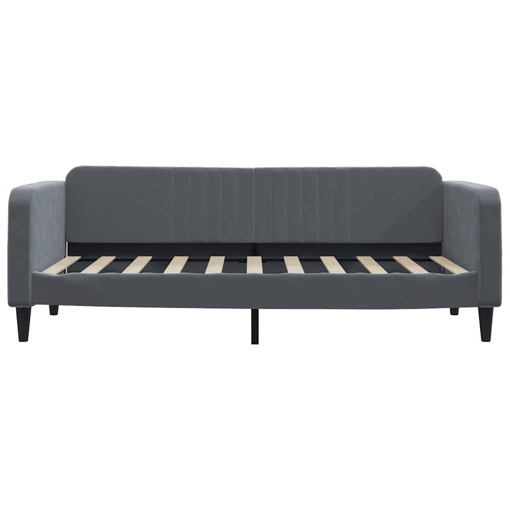 Lit de repos gris foncé 90x190 cm velours