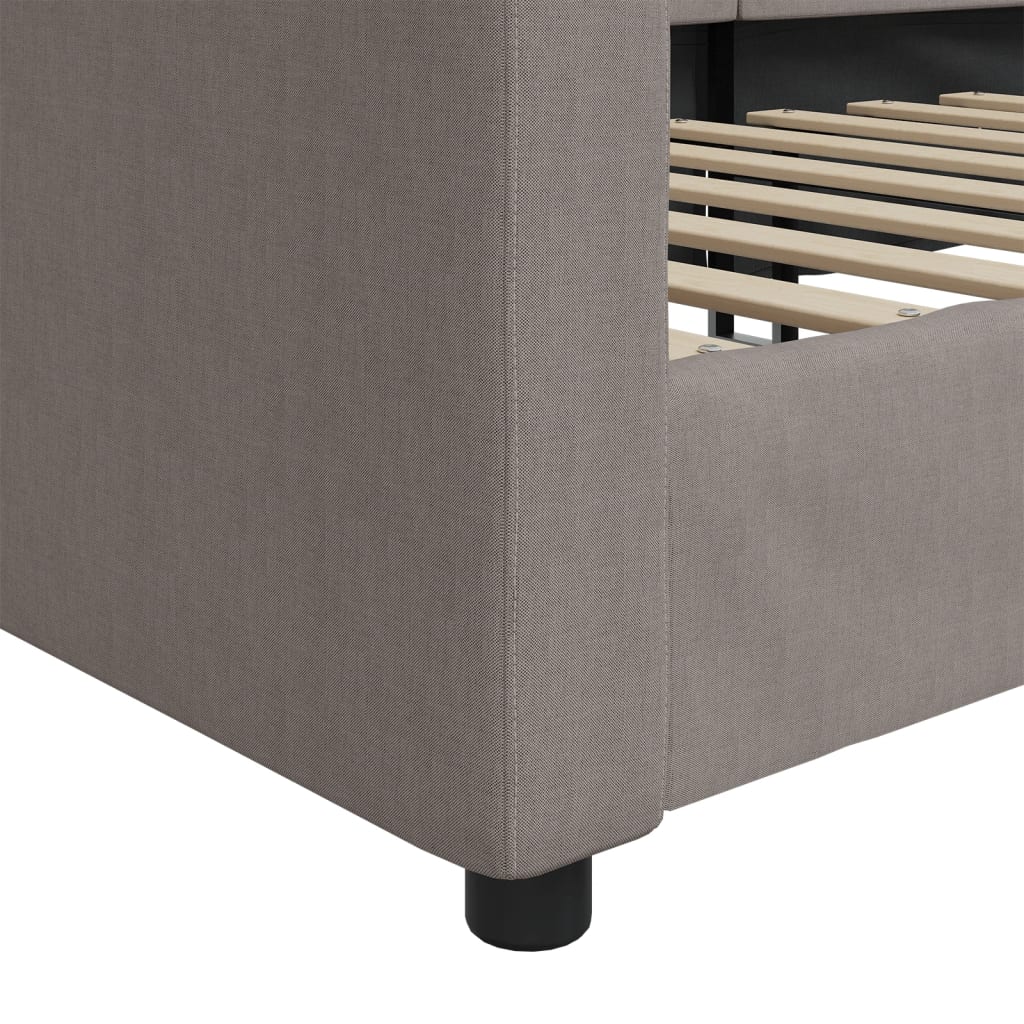 Lit de repos sans matelas taupe 80x200 cm tissu