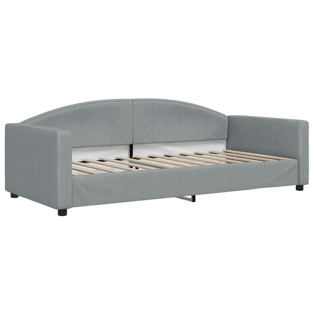 Lit de repos sans matelas gris clair 90x200 cm tissu