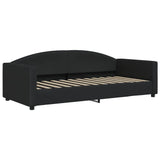 Lit de repos sans matelas noir 90x200 cm tissu