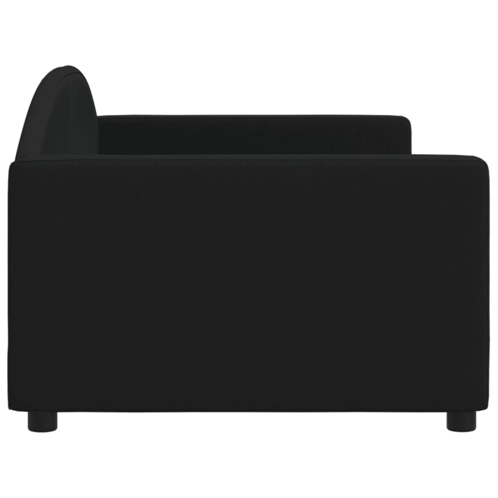 Lit de repos sans matelas noir 90x200 cm tissu