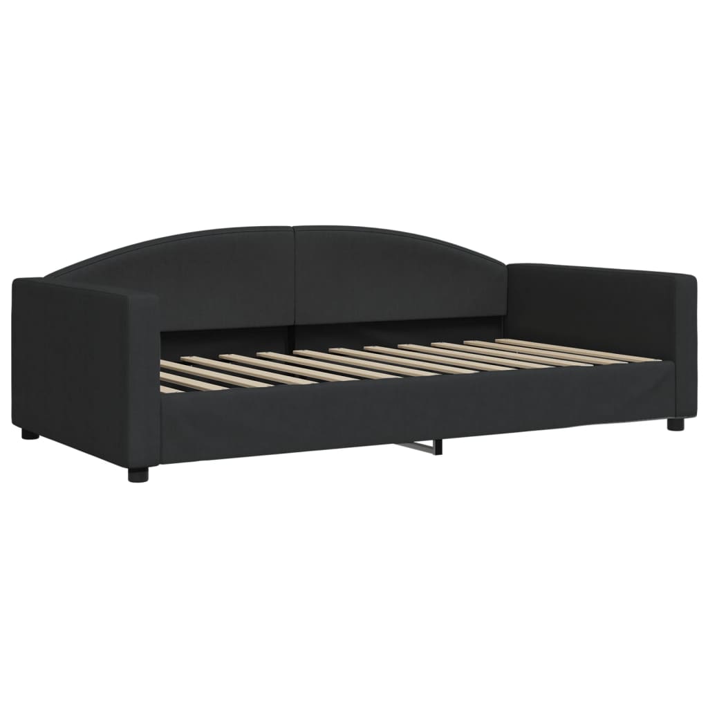 Lit de repos sans matelas noir 100x200 cm tissu