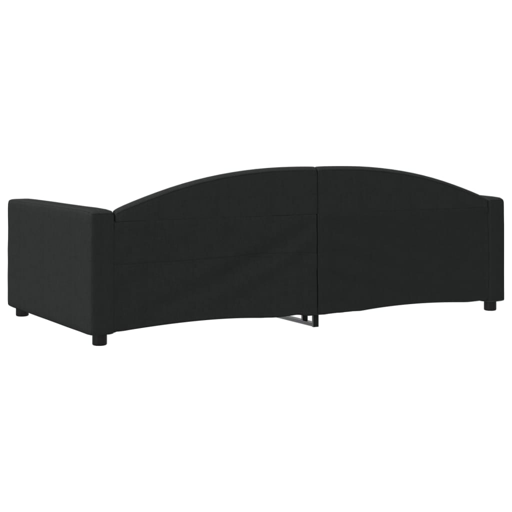 Lit de repos sans matelas noir 100x200 cm tissu