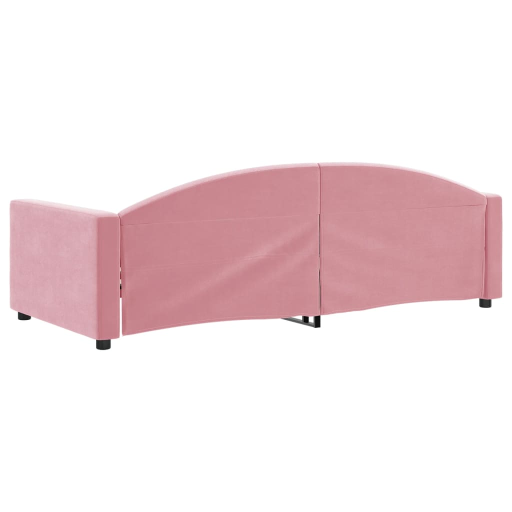 Lit de repos sans matelas rose 90x200 cm velours