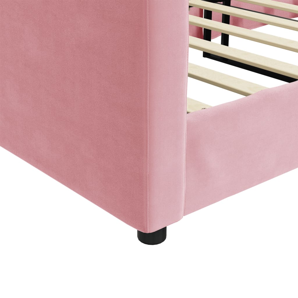 Lit de repos sans matelas rose 90x200 cm velours