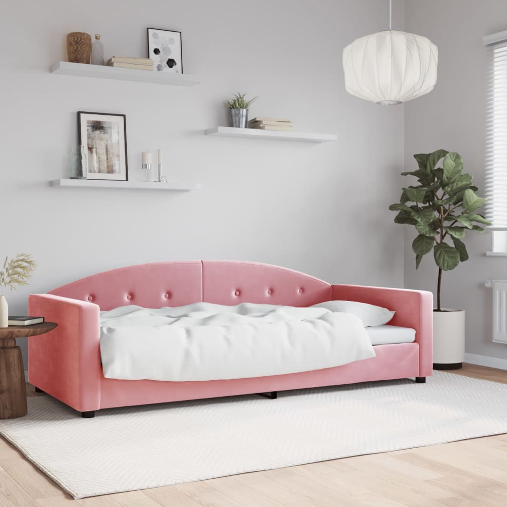 Lit de repos sans matelas rose 90x200 cm velours