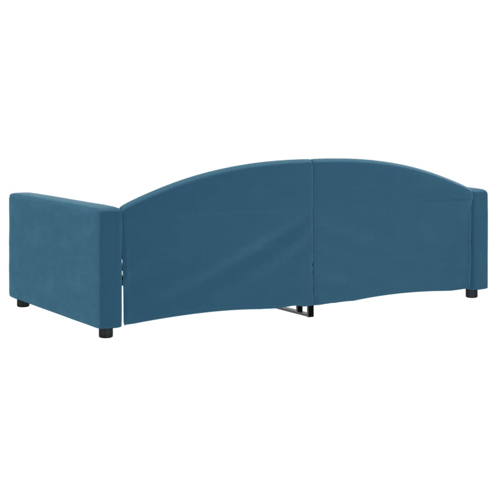 Lit de repos sans matelas bleu 100x200 cm velours