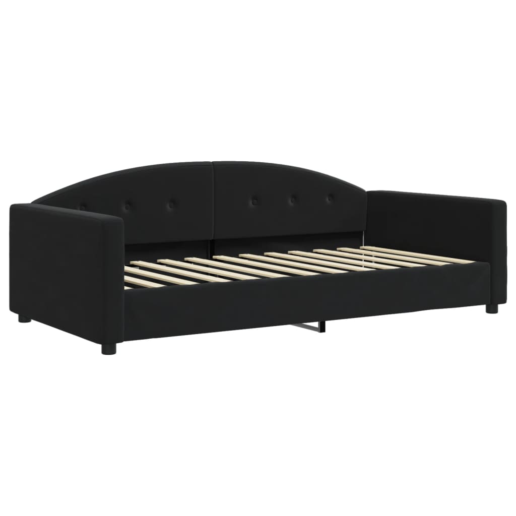 Daybed without mattress black 100x200 cm velvet