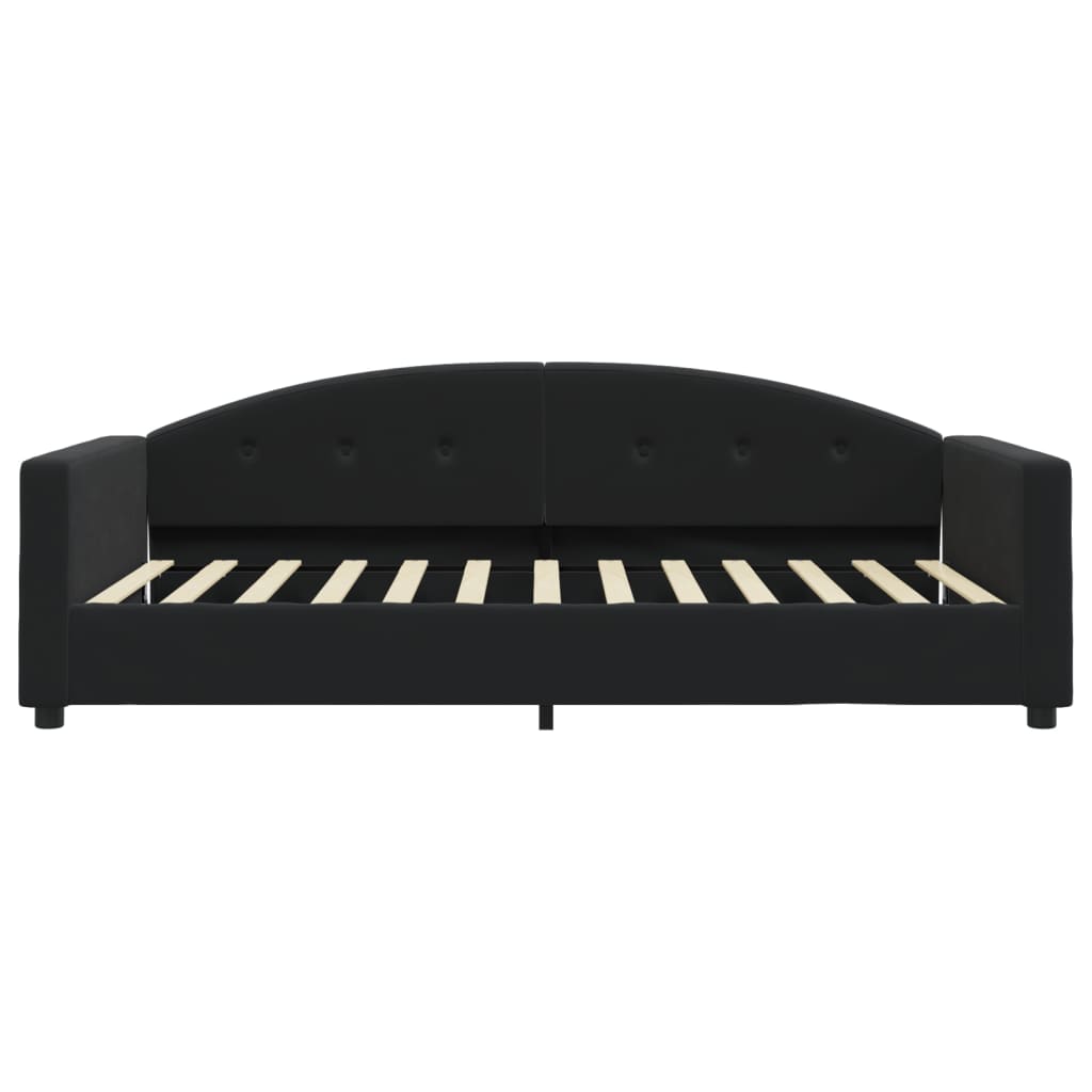 Daybed without mattress black 100x200 cm velvet