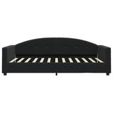 Daybed without mattress black 100x200 cm velvet