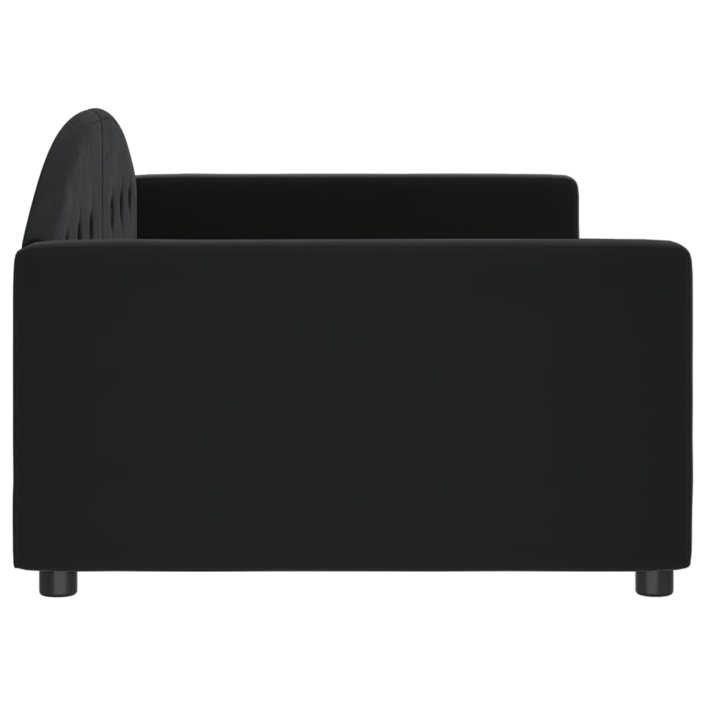 Daybed without mattress black 100x200 cm velvet