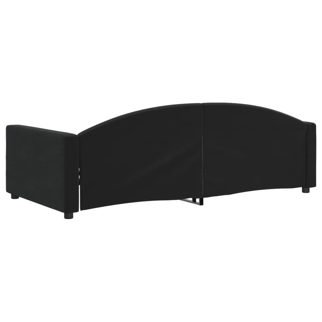 Daybed without mattress black 100x200 cm velvet