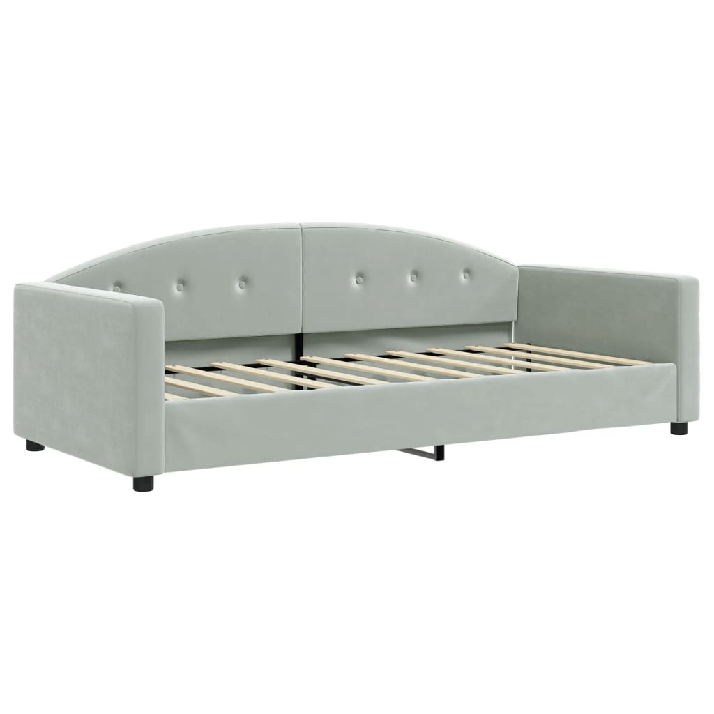 Lit de repos sans matelas gris clair 90x190 cm velours