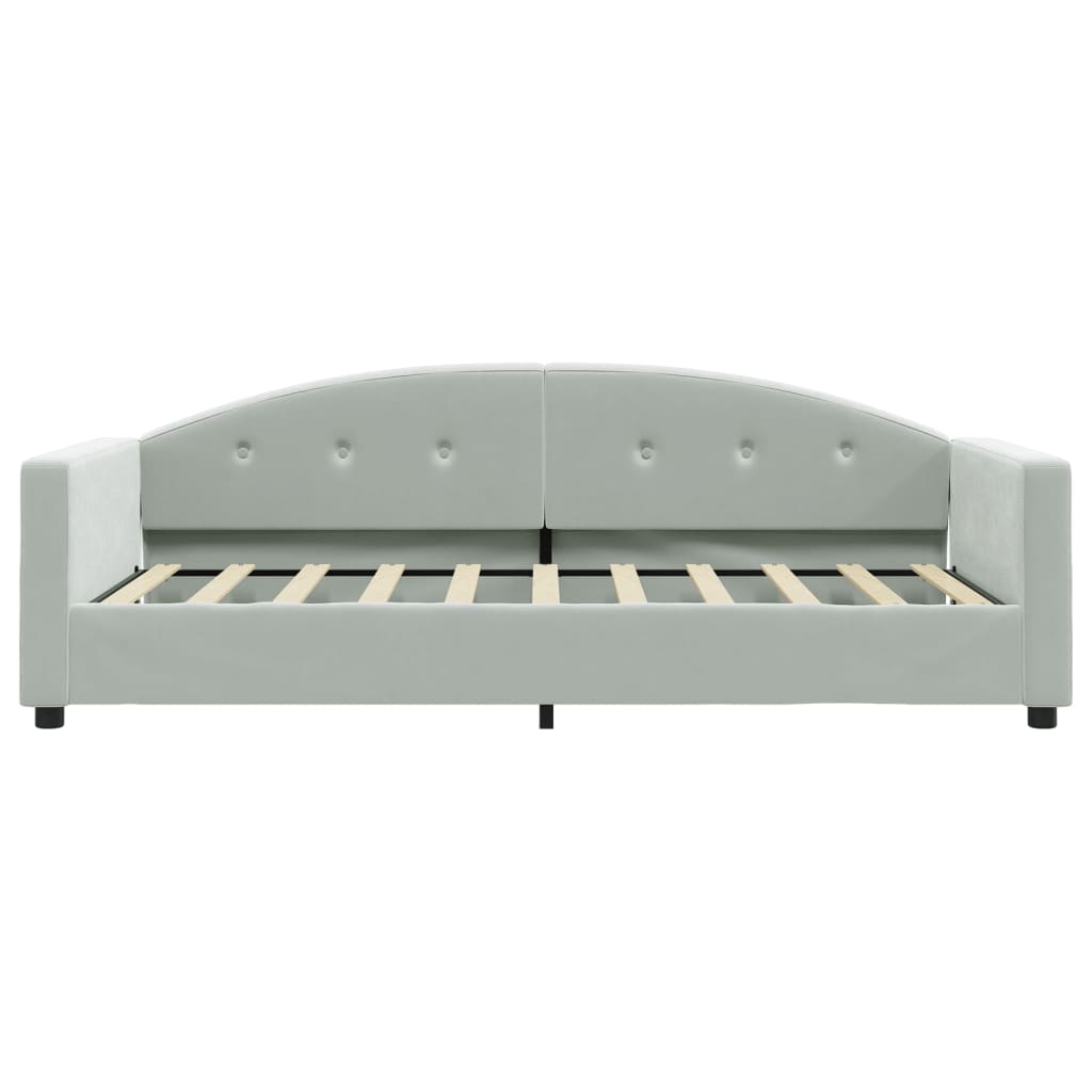 Lit de repos sans matelas gris clair 90x190 cm velours