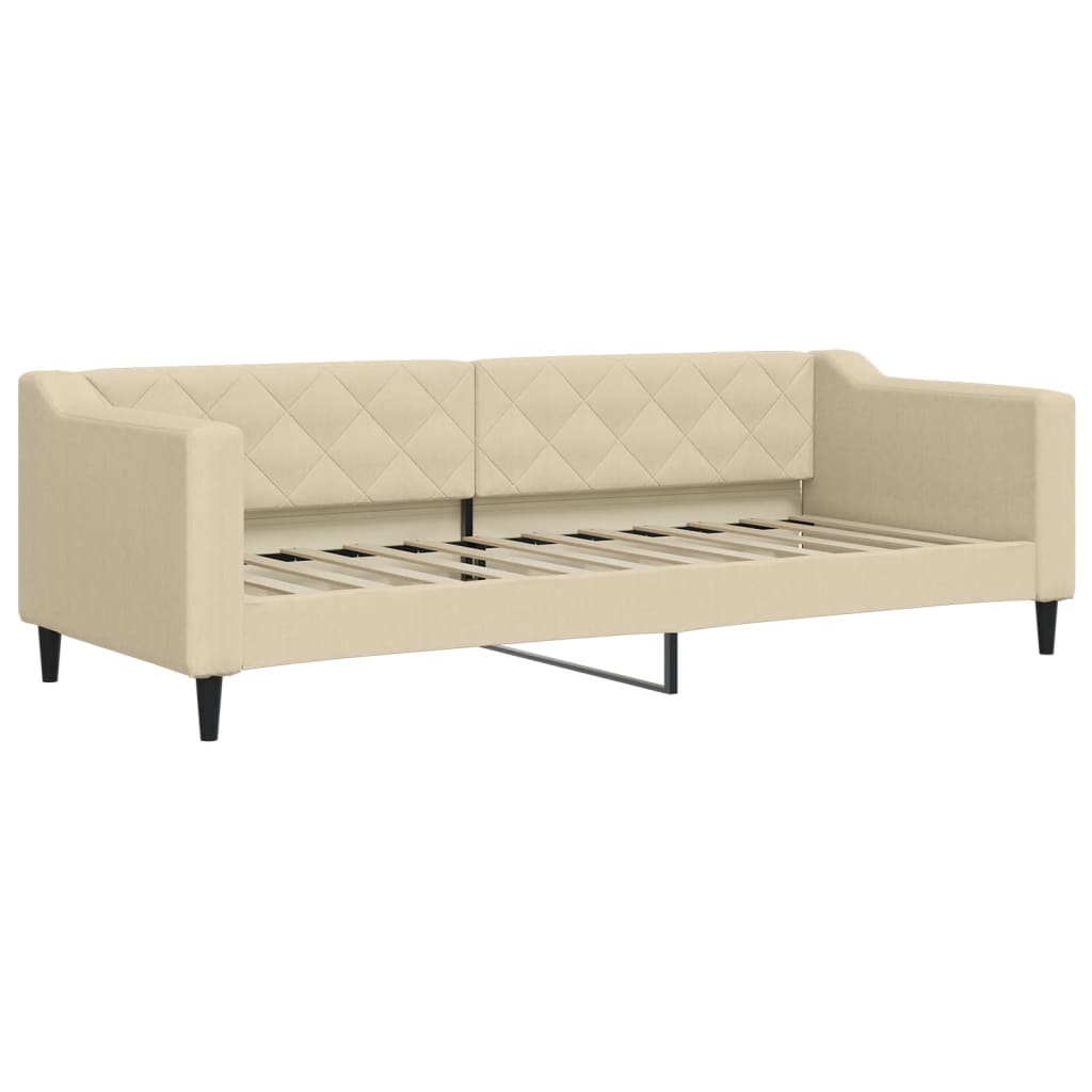 Lit de repos sans matelas crème 80x200 cm tissu