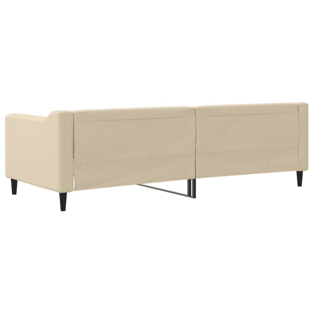 Lit de repos sans matelas crème 80x200 cm tissu