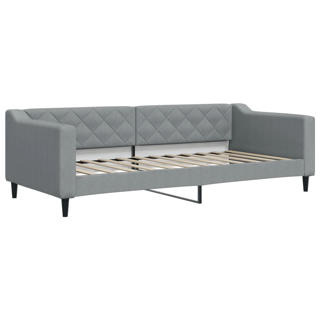 Lit de repos sans matelas gris clair 90x200 cm tissu