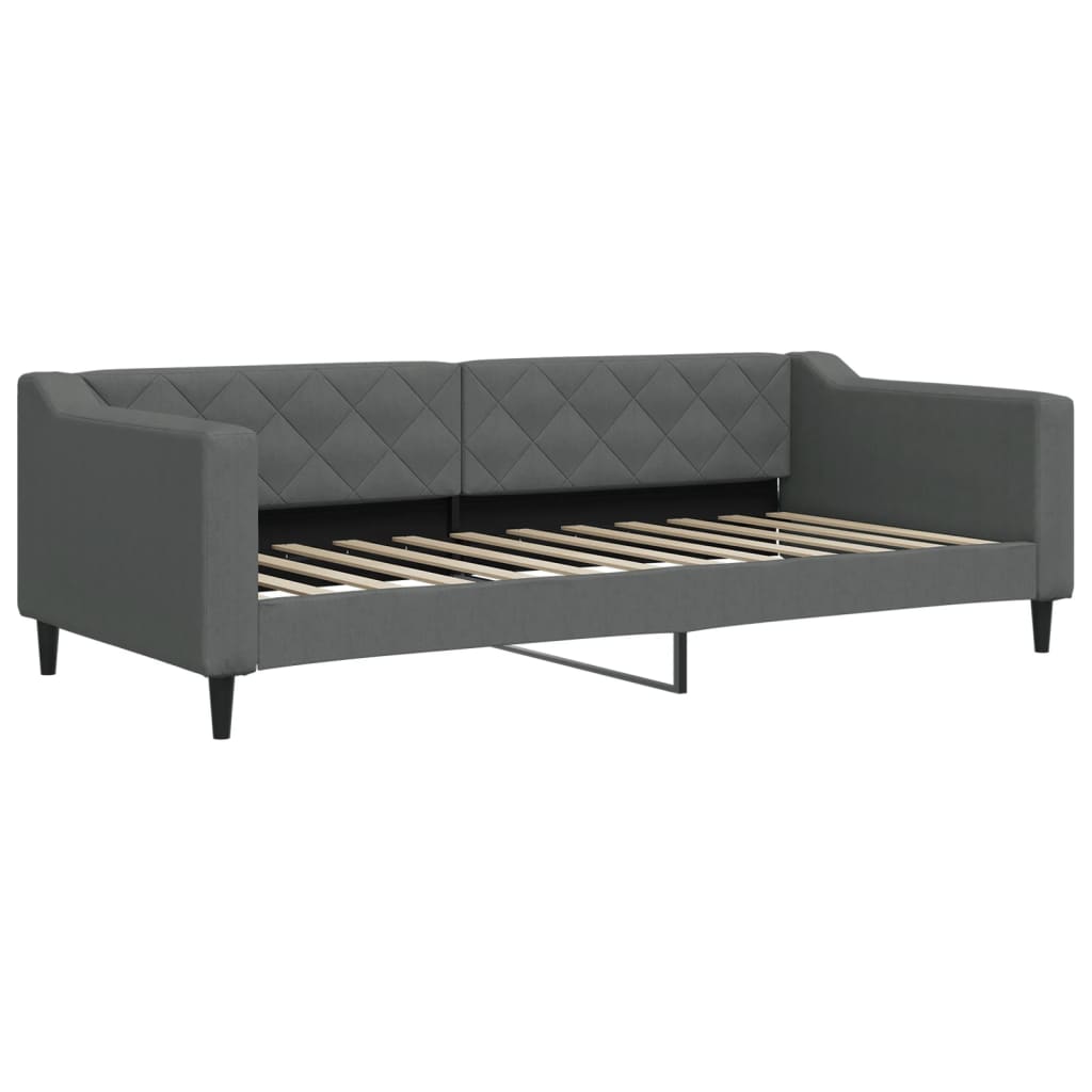 Lit de repos sans matelas gris foncé 90x200 cm tissu