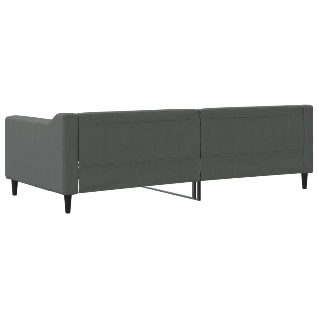 Lit de repos sans matelas gris foncé 90x200 cm tissu