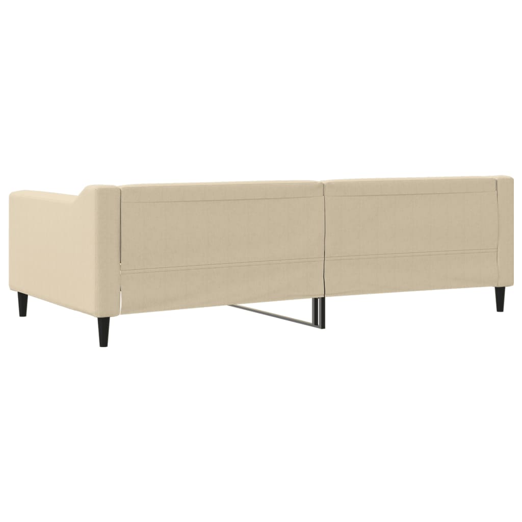 Lit de repos crème 100x200 cm tissu