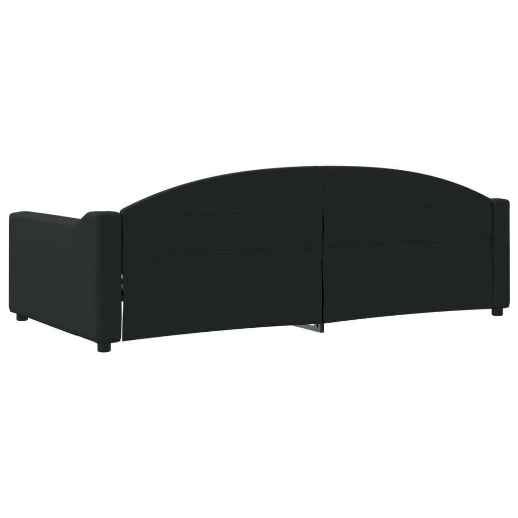 Lit de repos sans matelas noir 100x200 cm tissu