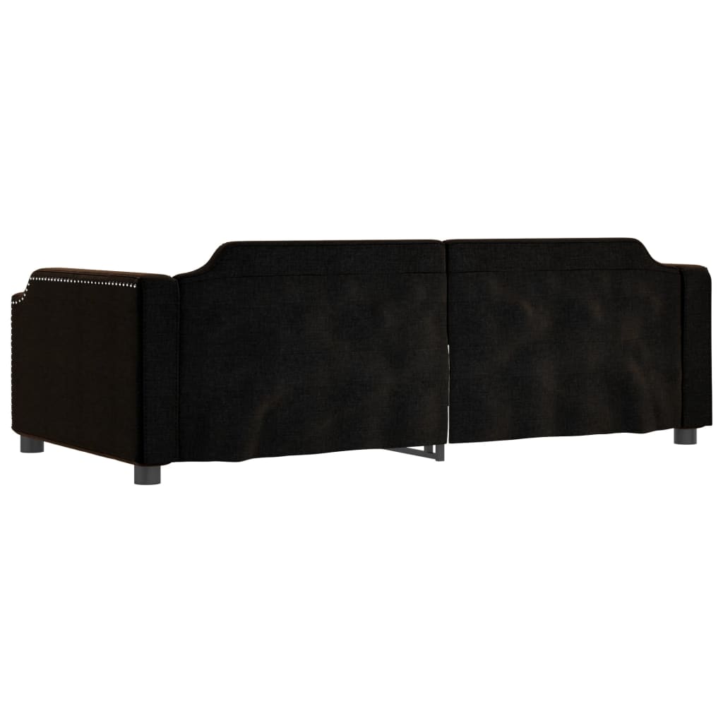 Lit de repos sans matelas noir 100x200 cm tissu