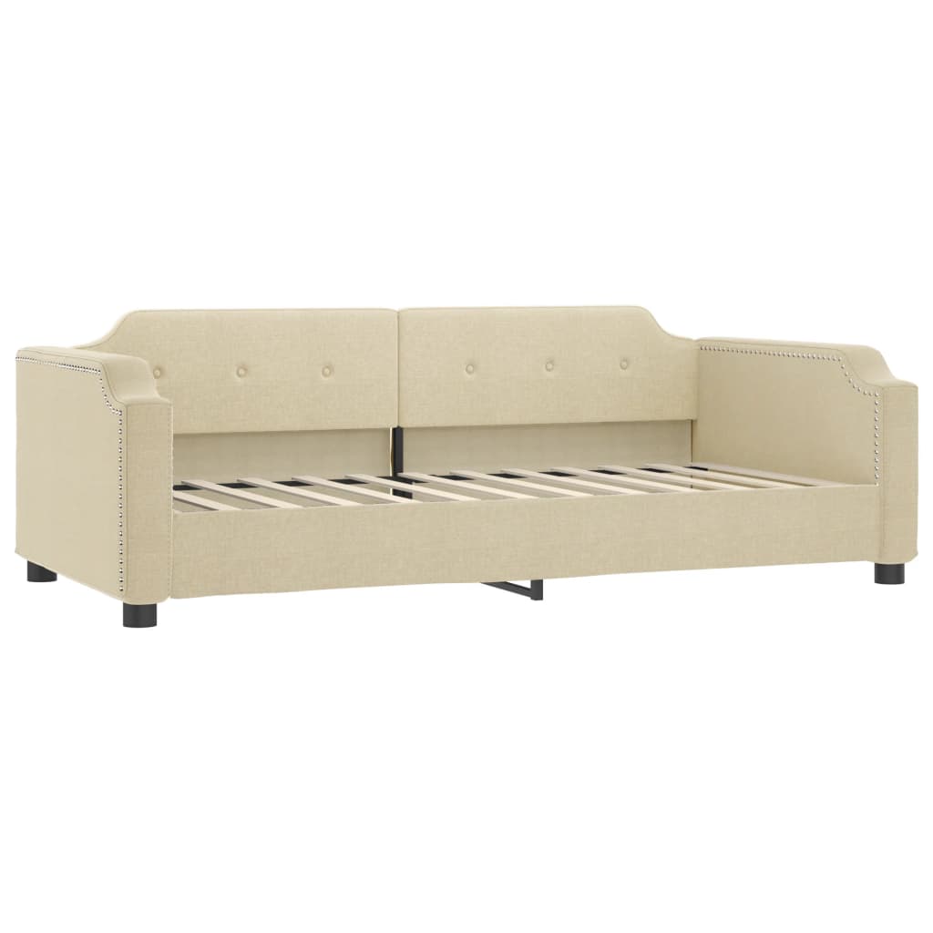 Lit de repos crème 100x200 cm tissu