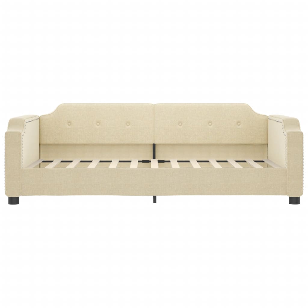 Lit de repos crème 100x200 cm tissu