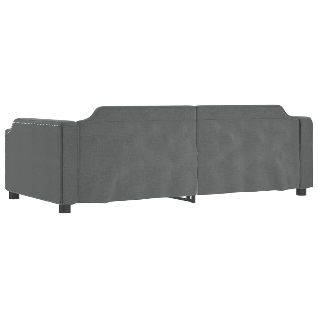 Lit de repos sans matelas gris foncé 90x190 cm tissu