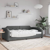 Lit de repos sans matelas gris foncé 90x190 cm tissu