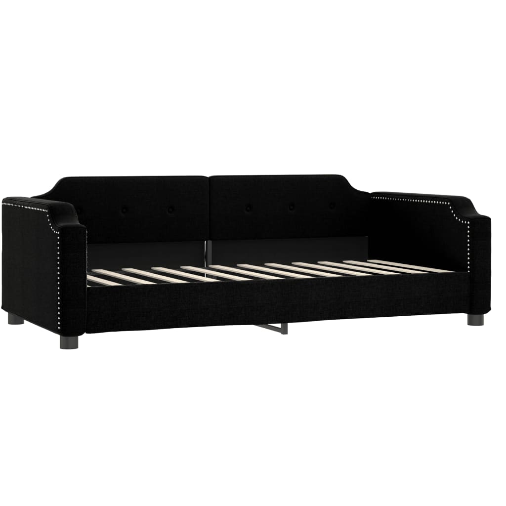 Lit de repos sans matelas noir 90x190 cm tissu