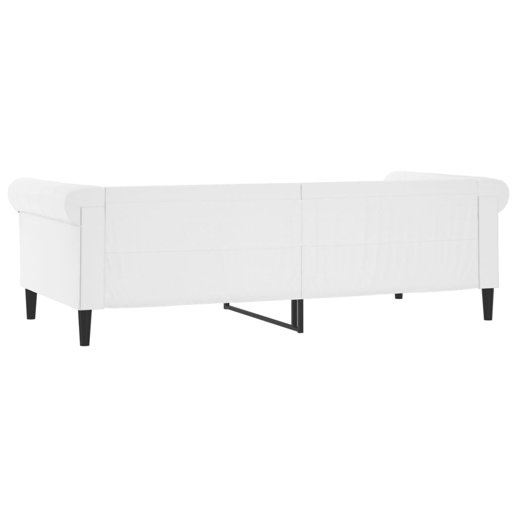 Lit de jour sans matelas blanc 90x200 cm similicuir