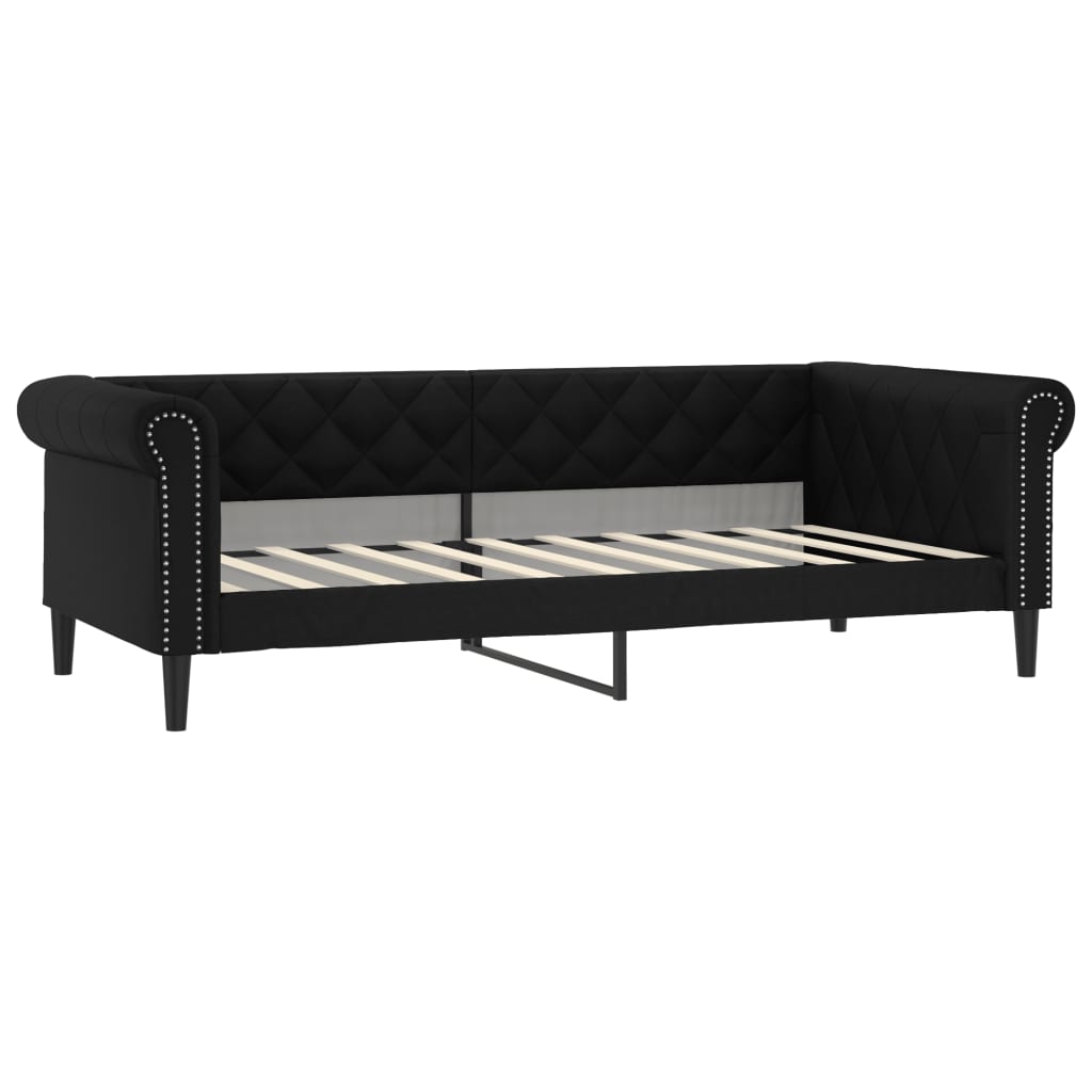 Lit de jour sans matelas noir 90x190 cm similicuir